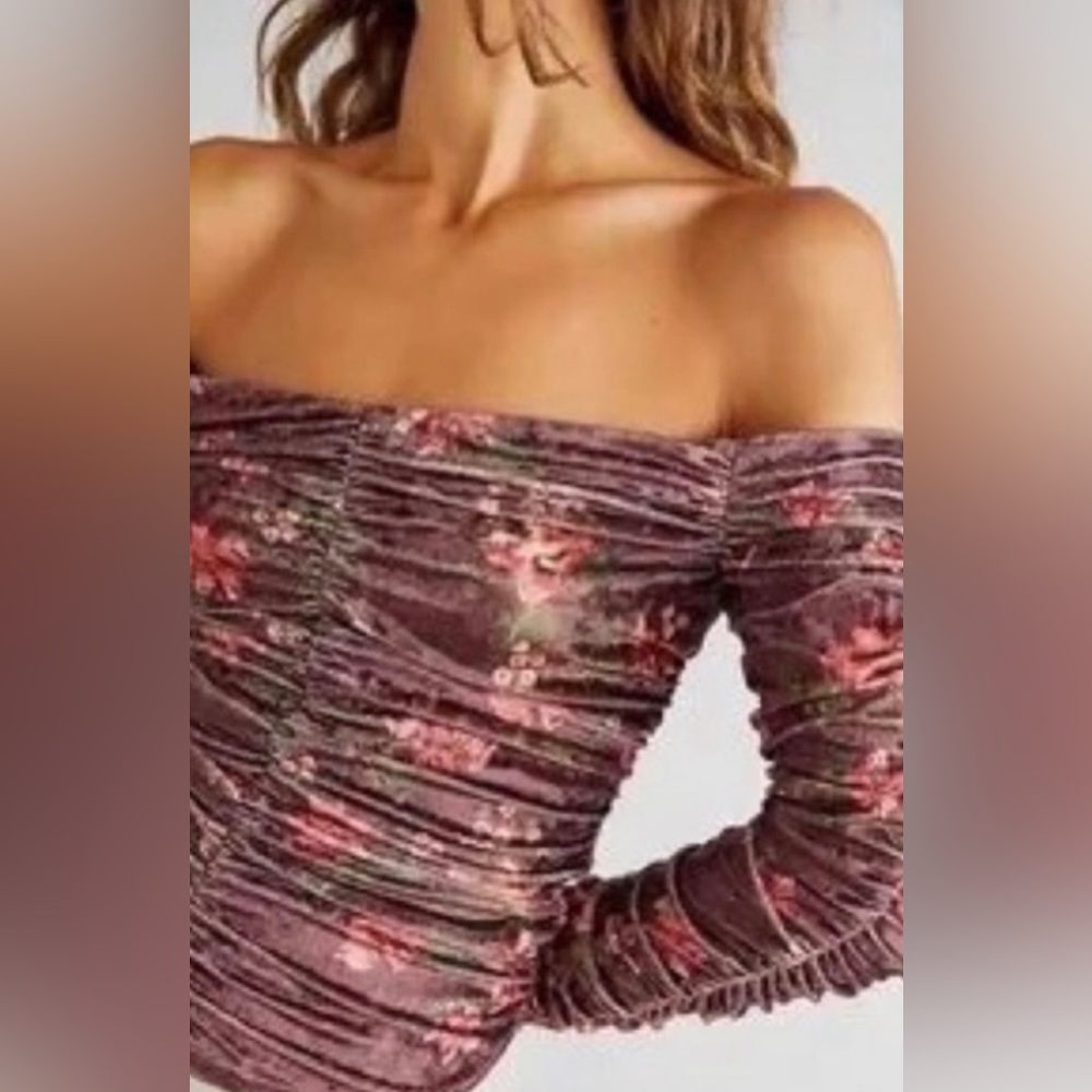 NWOT Velvet Free People Reina Off The Shoulder Top Size Large - Picture 2 of 7